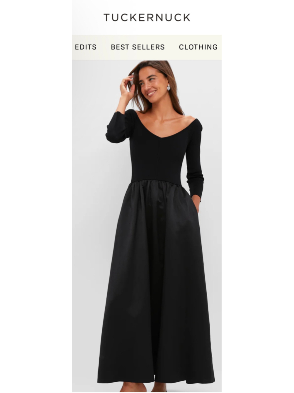 Tuckernuck Black Dupioni Clea Midi Dress M New!